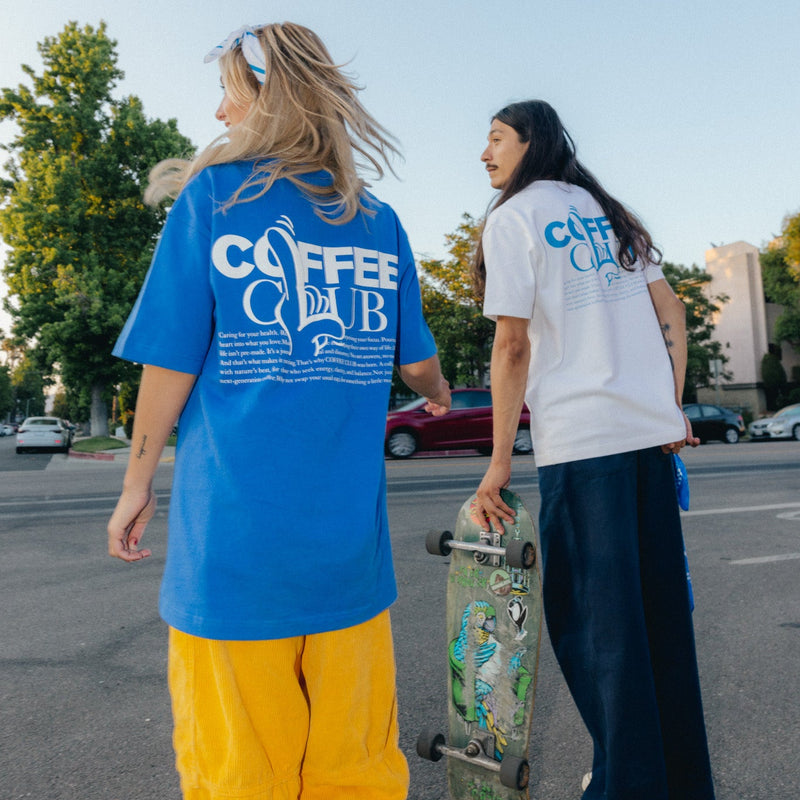 COFFEE CLUB BASIC TEE BLUE